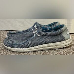 Hey Dude Men's Wally Sox “Ice Grey” SIZE 11 US or 44 EU Canvas Slip On Shoes